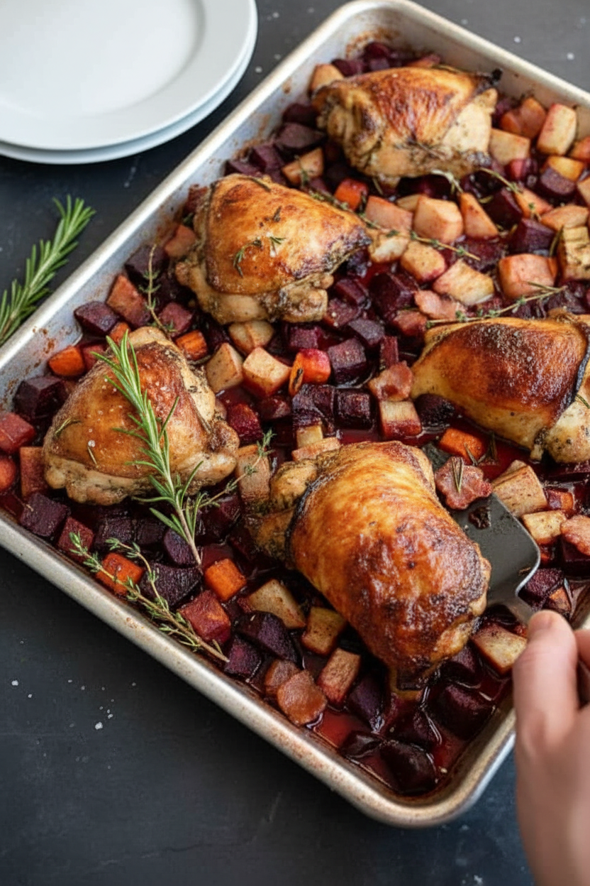 Sheet Pan Winter Chicken Dinner - The Schmidty Wife