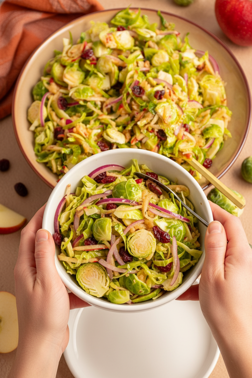 Shredded Brussel Sprout and Apple Salad - The Schmidty Wife