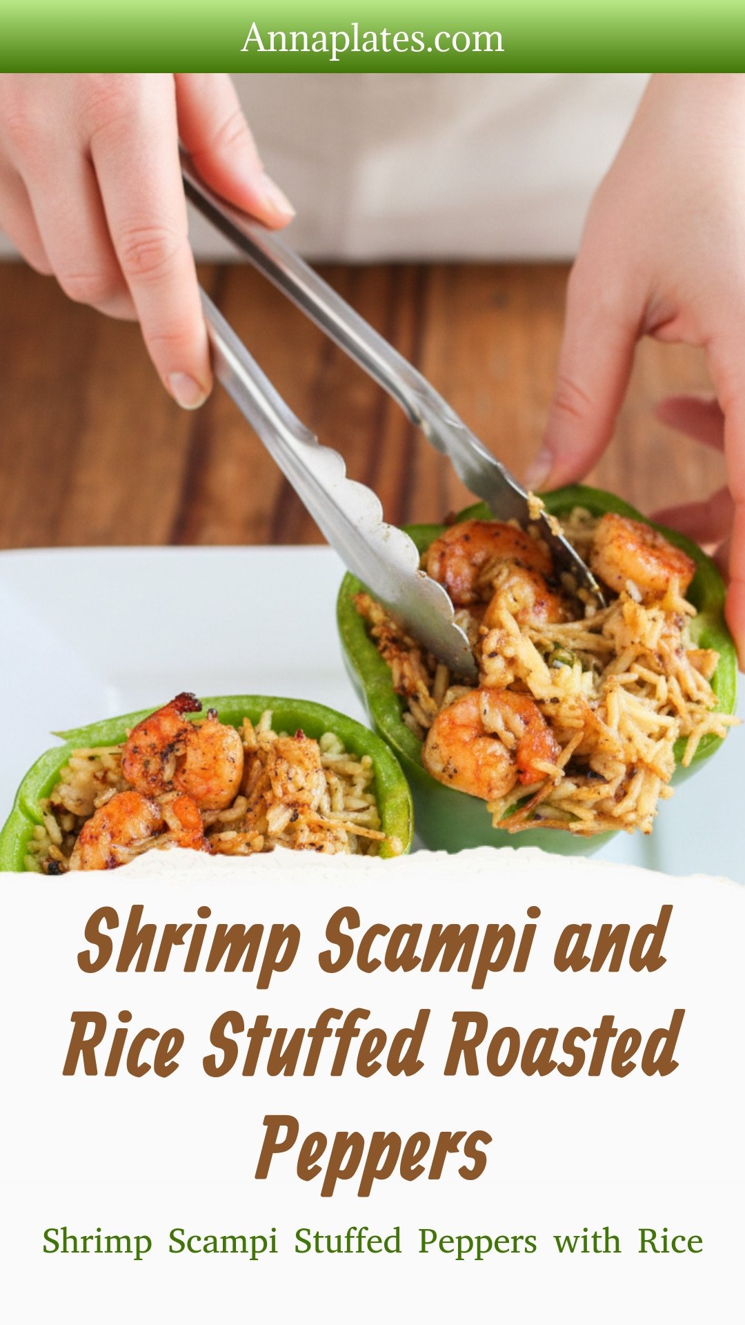 Shrimp Scampi and Rice Stuffed Roasted Peppers