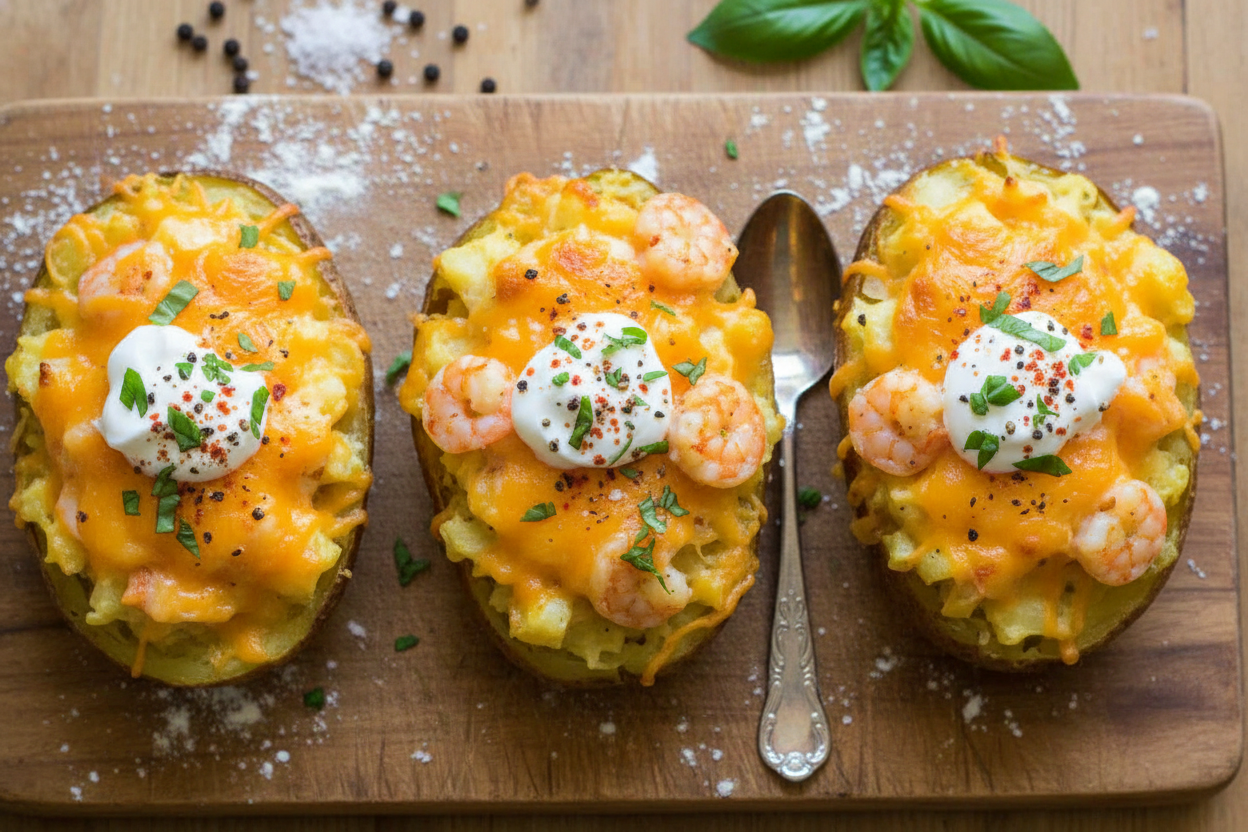 Shrimp Stuffed Twice Baked Potatoes | Daily Dish Recipes
