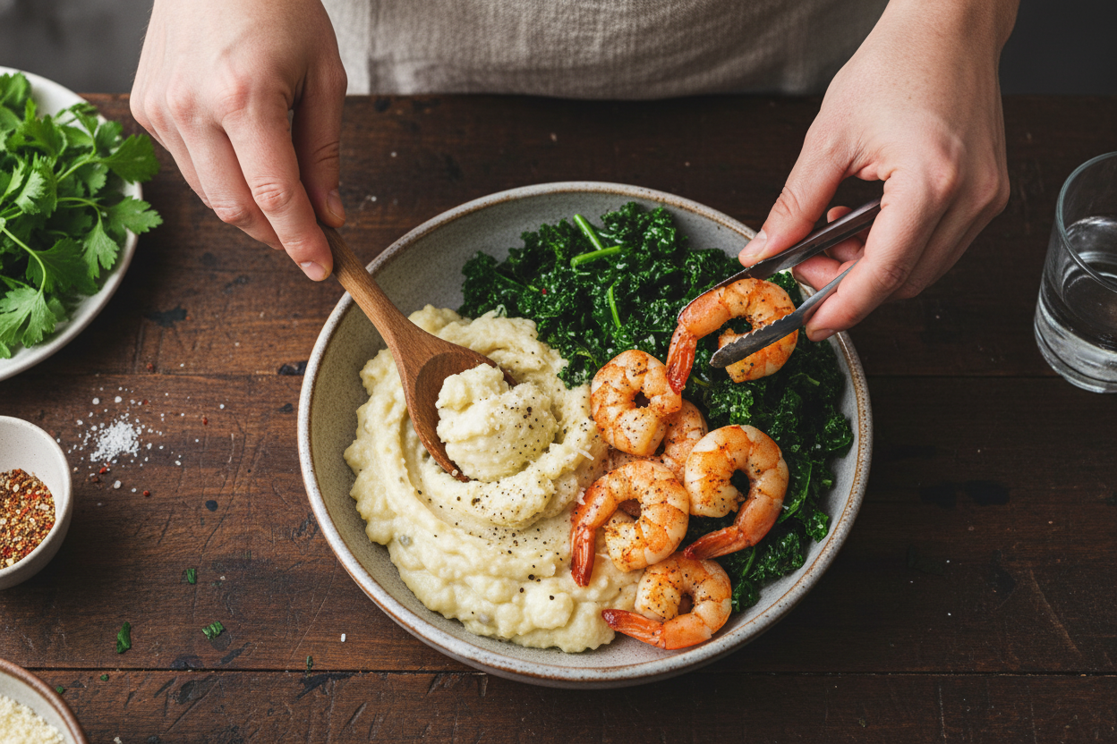 Simple Shrimp and Cauliflower Mash Recipe