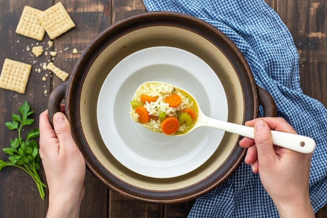 Simple Vegetable Rice Soup - The Schmidty Wife