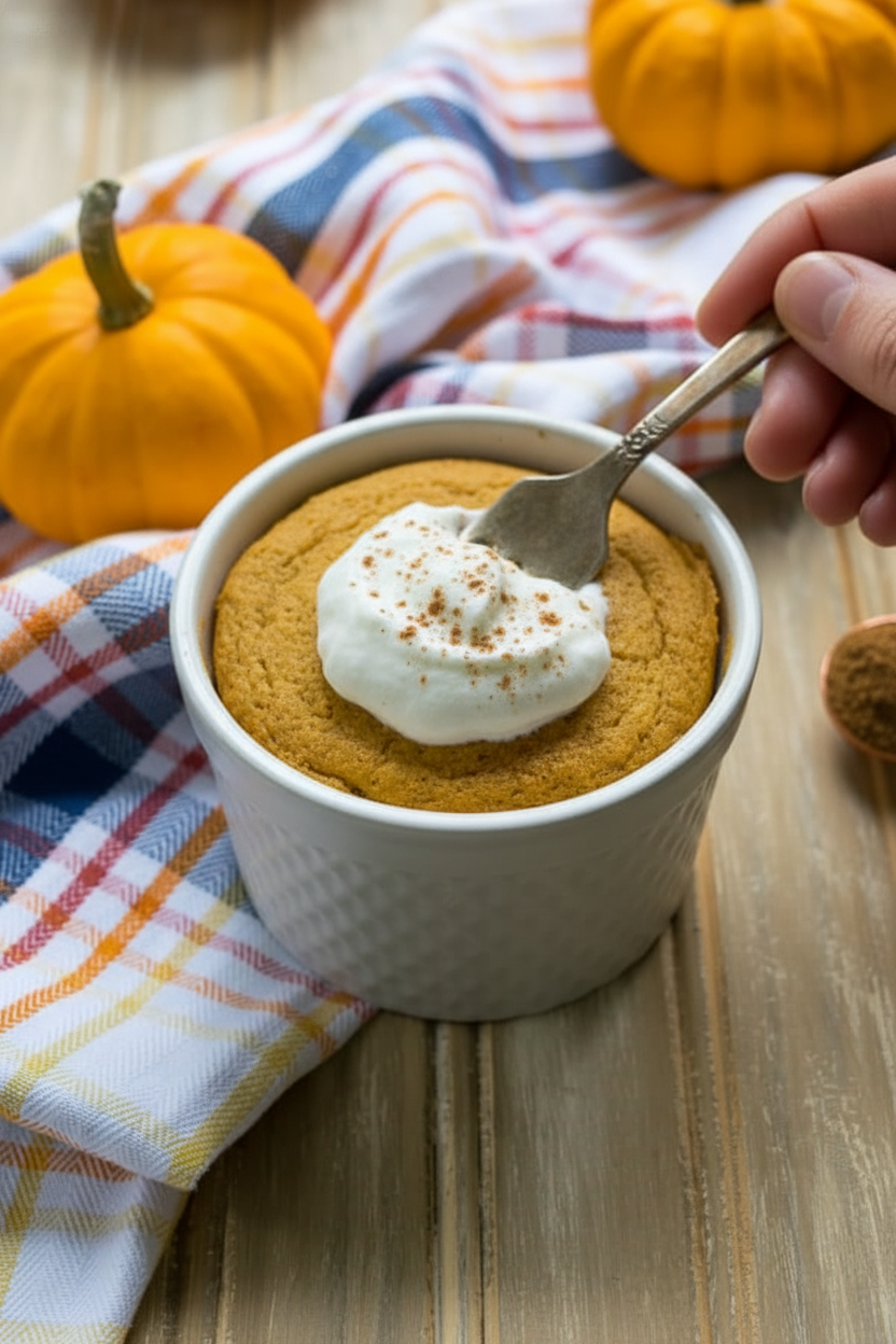 Healthy Pumpkin Mug Muffin (Single Serve) - The Schmidty Wife