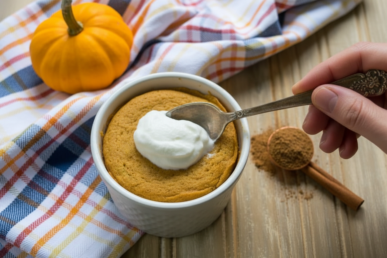 Healthy Pumpkin Mug Muffin (Single Serve) - The Schmidty Wife