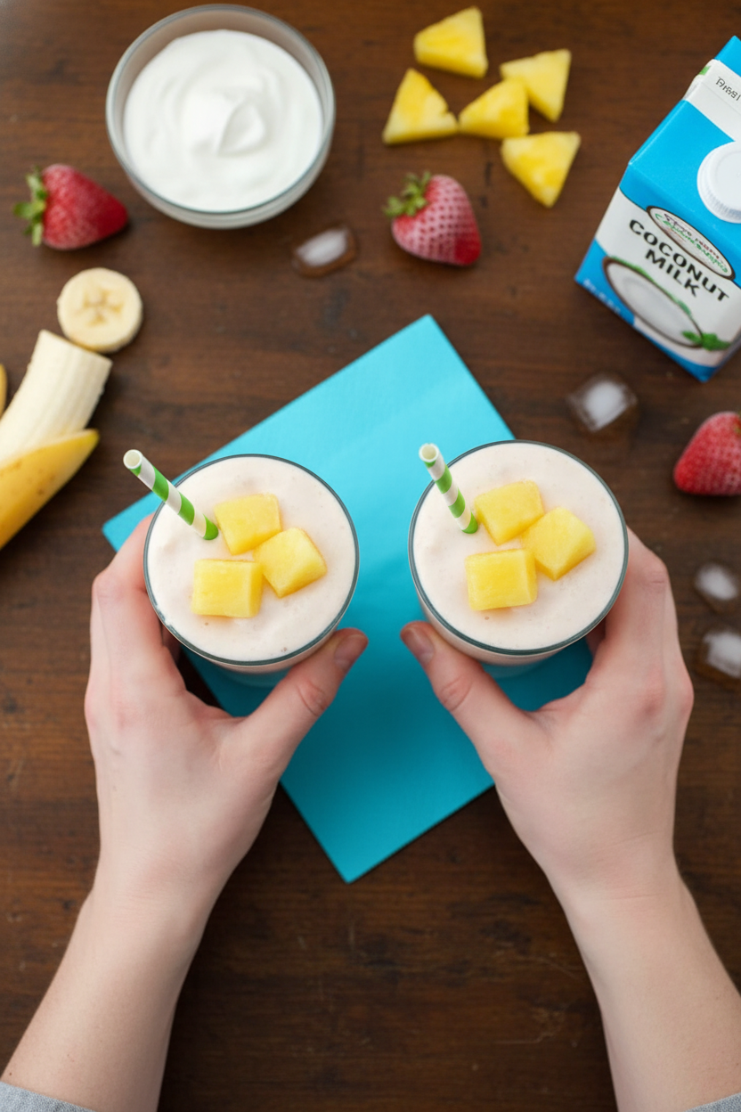 Skinny Pineapple Banana Strawberry Smoothie