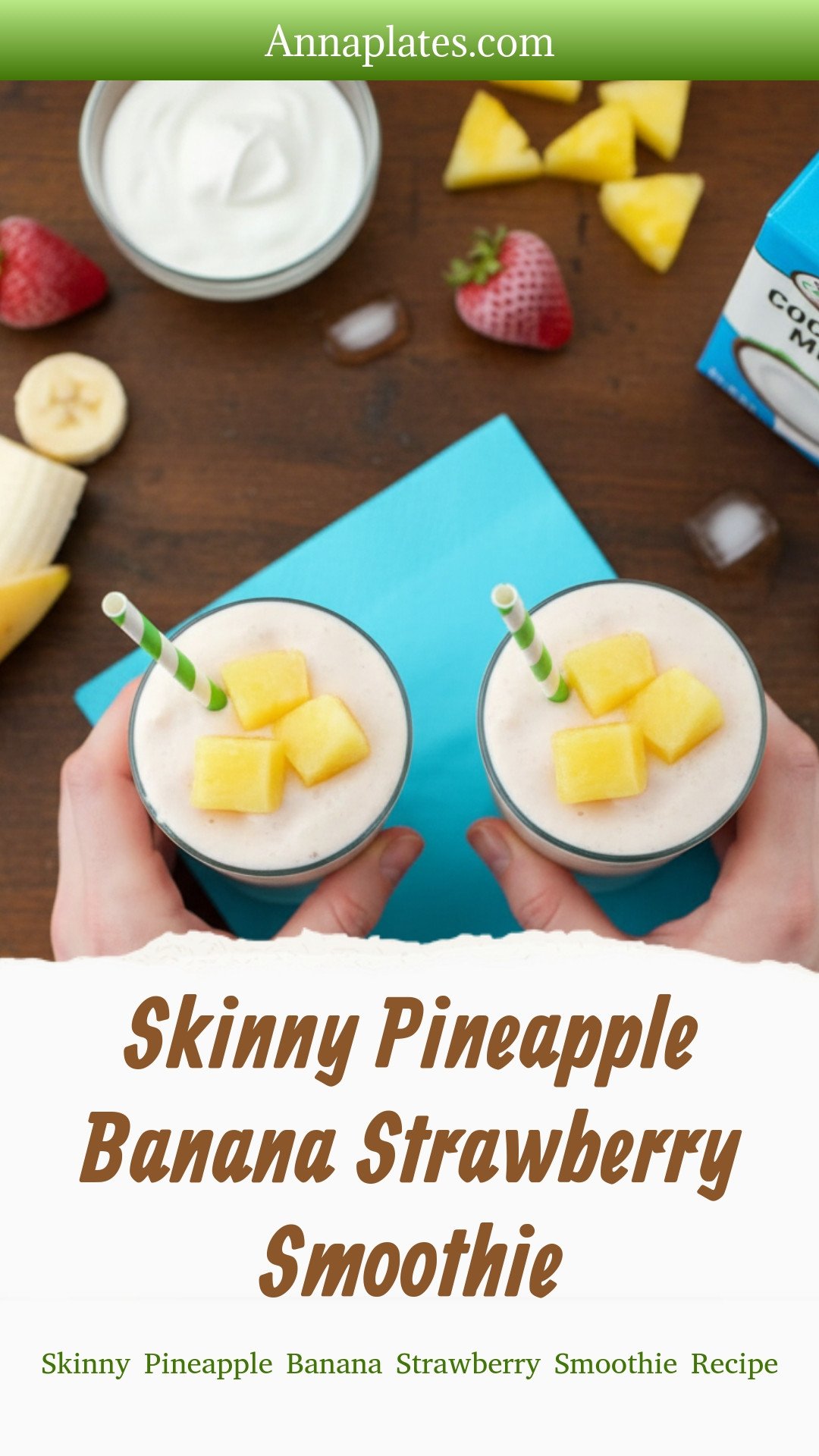 Skinny Pineapple Banana Strawberry Smoothie