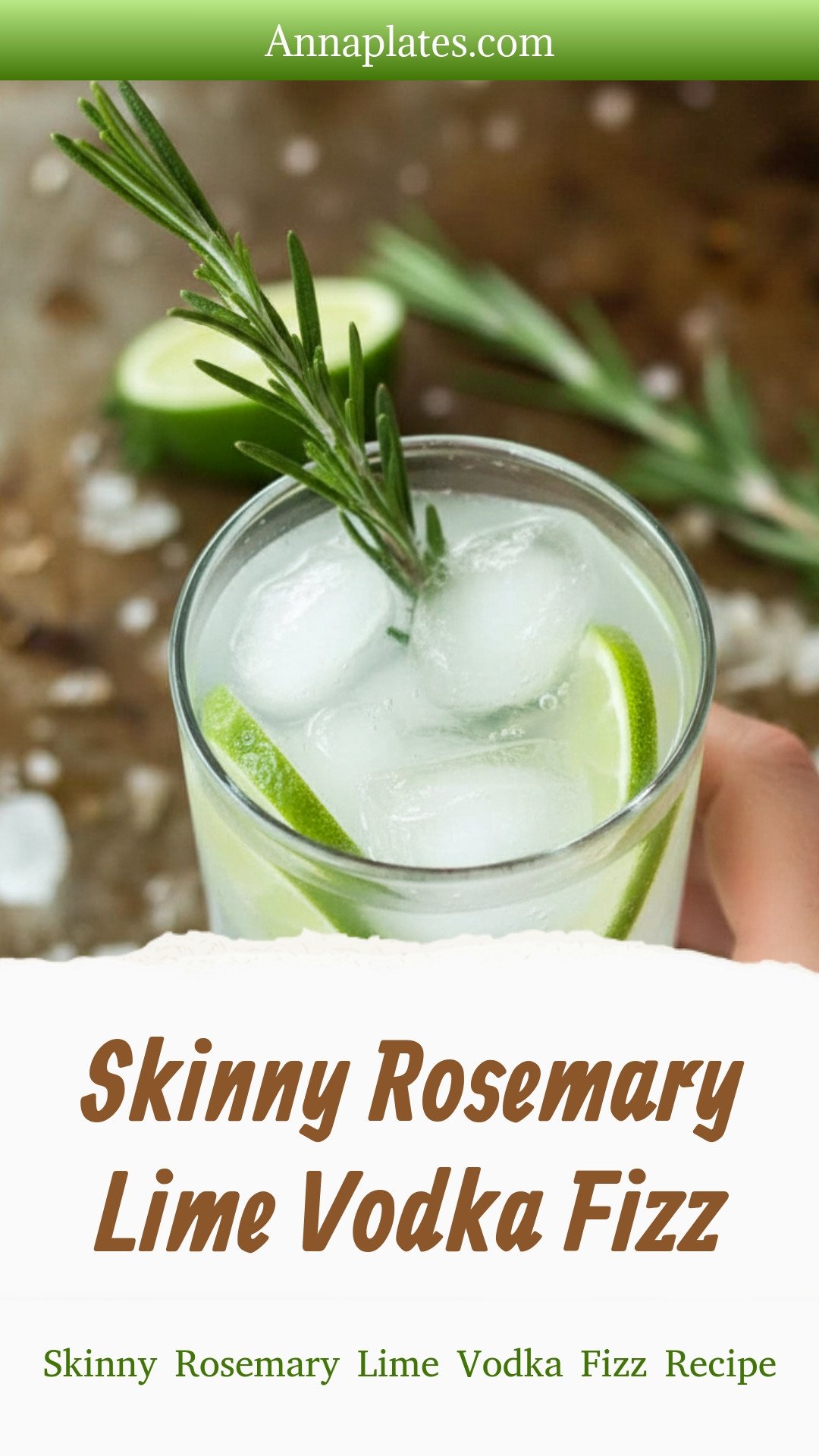 Skinny Rosemary Lime Vodka Fizz