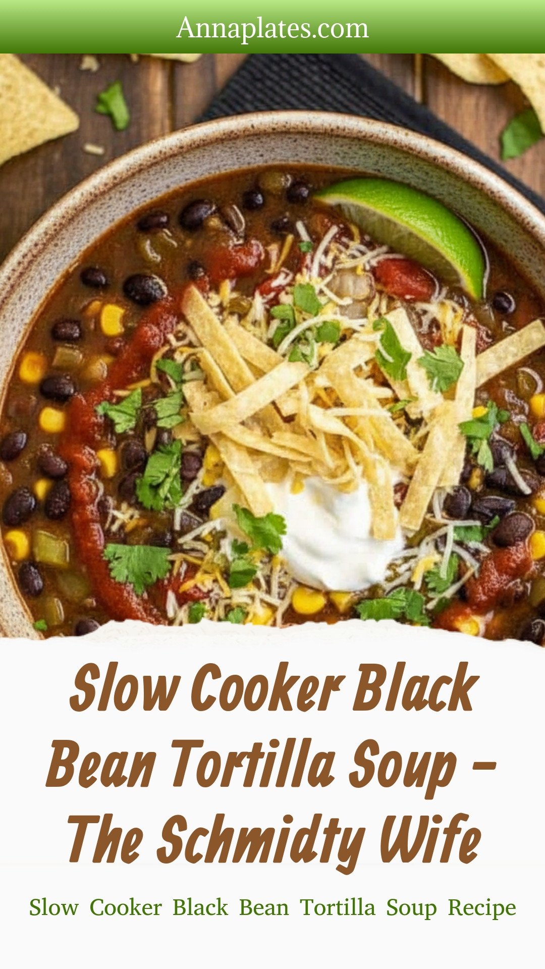 Slow Cooker Black Bean Tortilla Soup - The Schmidty Wife