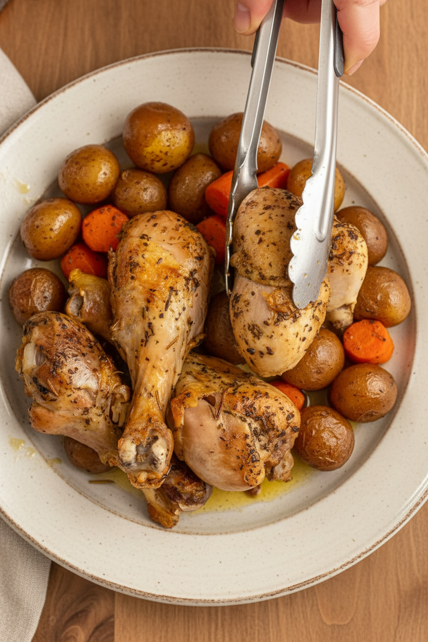 Slow Cooker Chicken Legs and Potatoes - The Schmidty Wife
