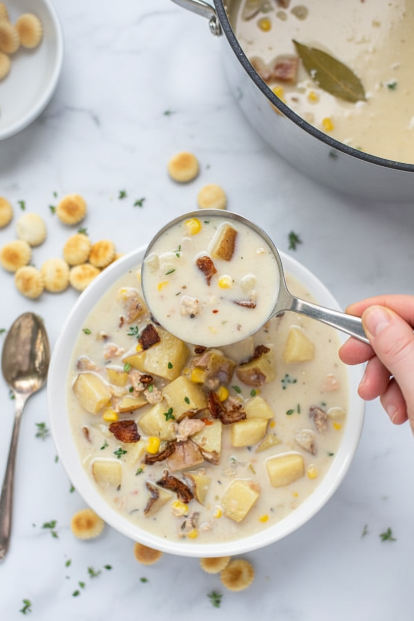 New England Clam Chowder in the Crockpot - The Schmidty Wife