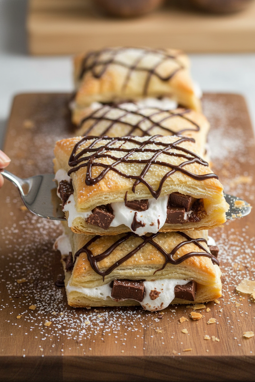 S'mores Pastries- Flaky, chocolate marshmallow pastry