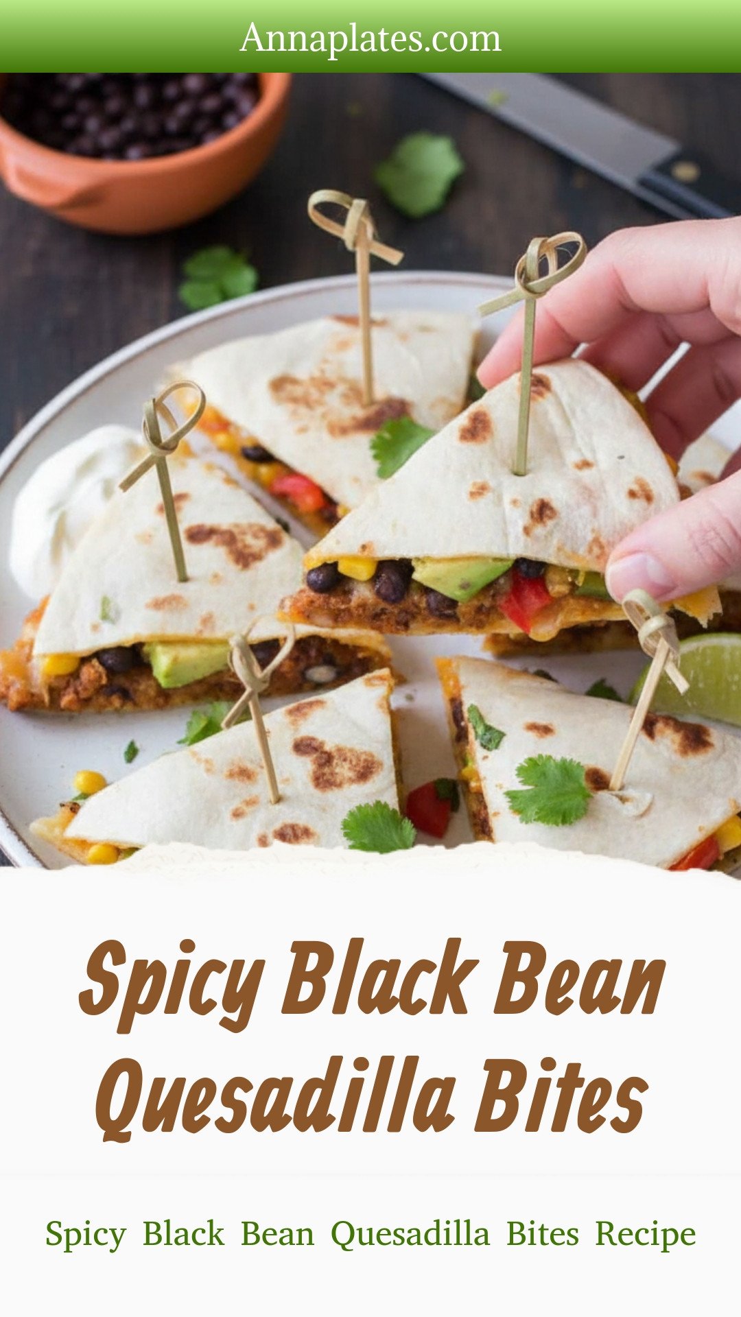 Spicy Black Bean Quesadilla Bites