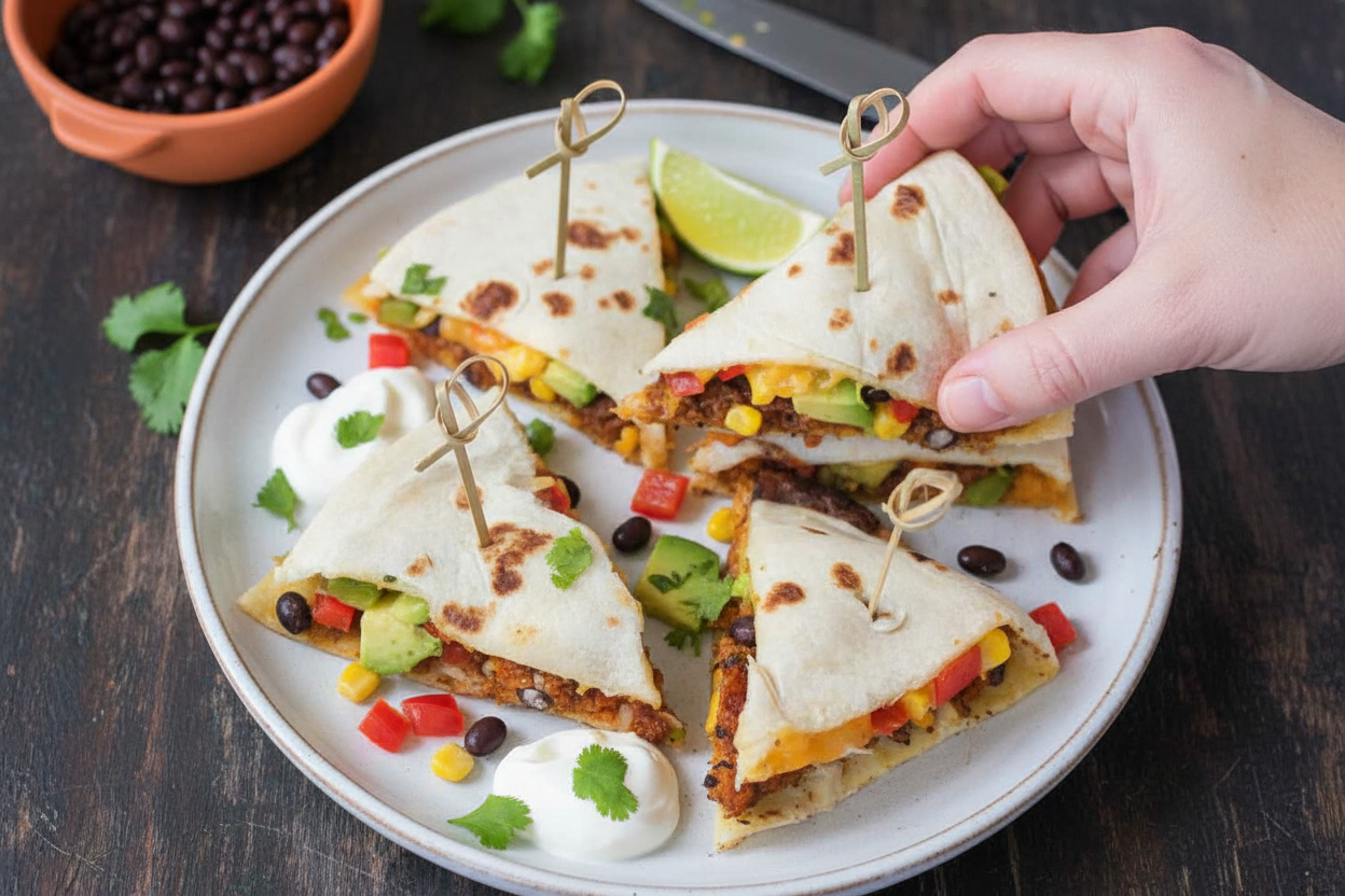 Spicy Black Bean Quesadilla Bites Recipe