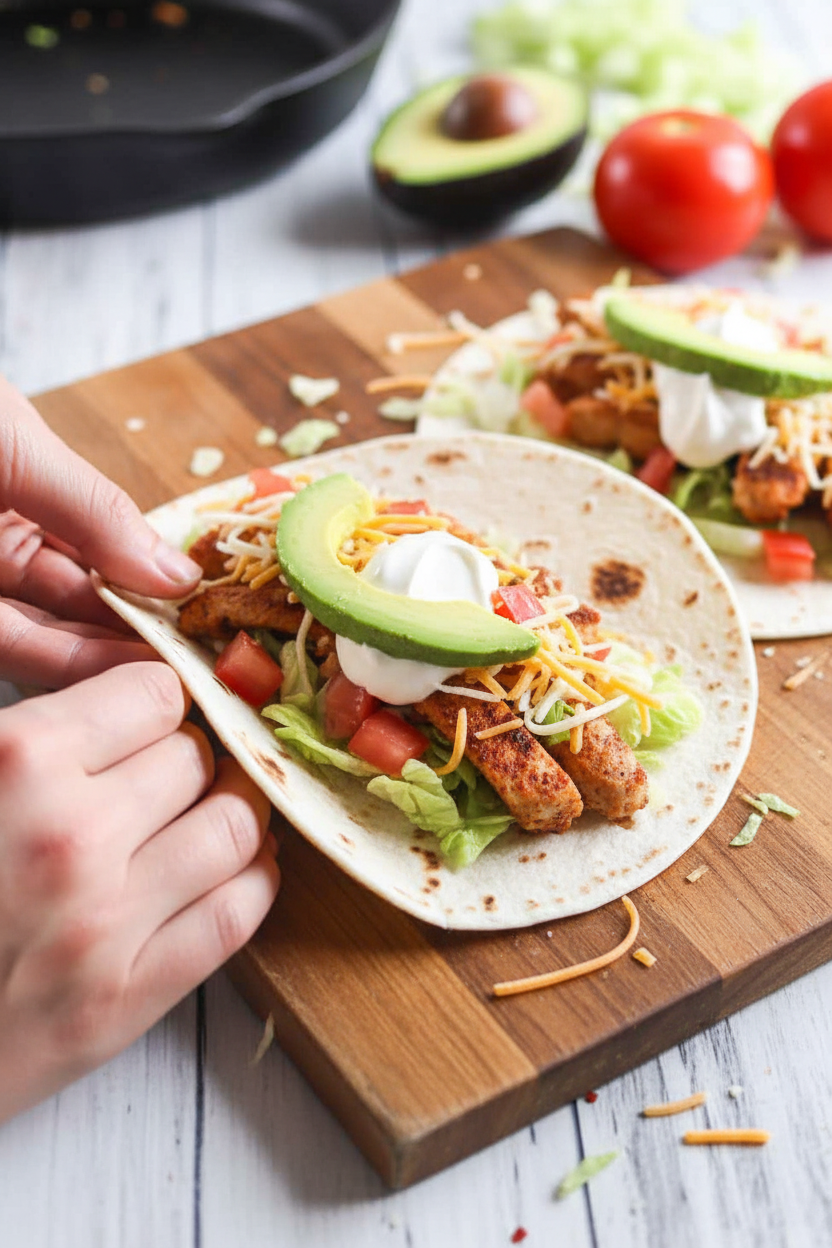 Spicy Cajun Griddle Chicken Tacos