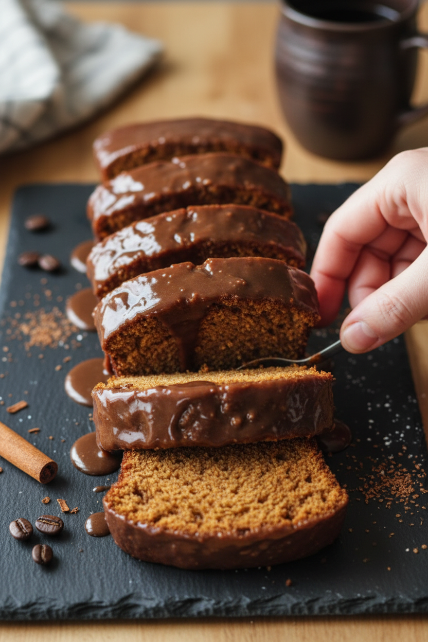 Spicy Gingerbread with a Mocha Glaze