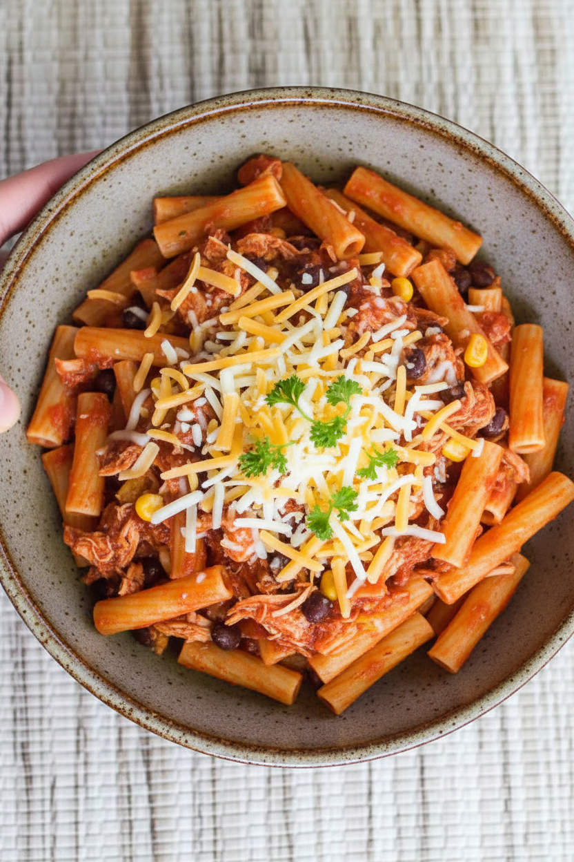 Spicy Southwestern Chicken Ziti Pasta