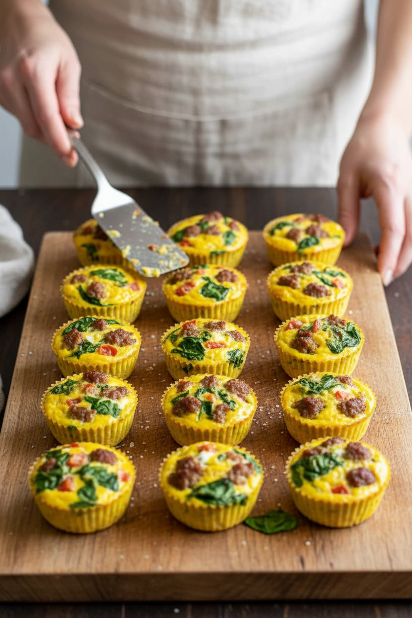 Double Batch Meal Prep Spinach Sausage Egg Muffins - The Schmidty Wife