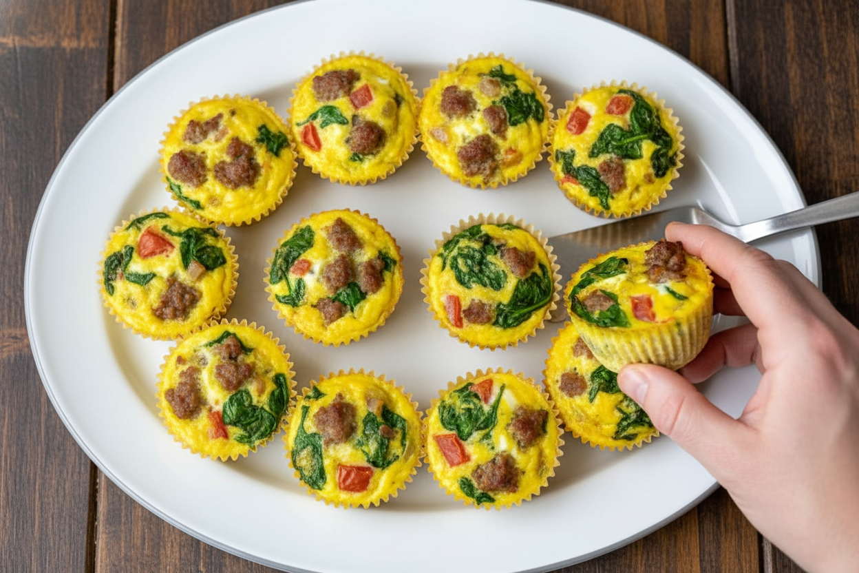 Double Batch Meal Prep Spinach Sausage Egg Muffins - The Schmidty Wife