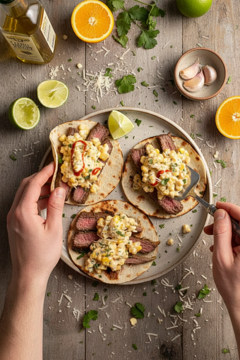 Steak and Elote (Street Corn) Tacos - The Schmidty Wife