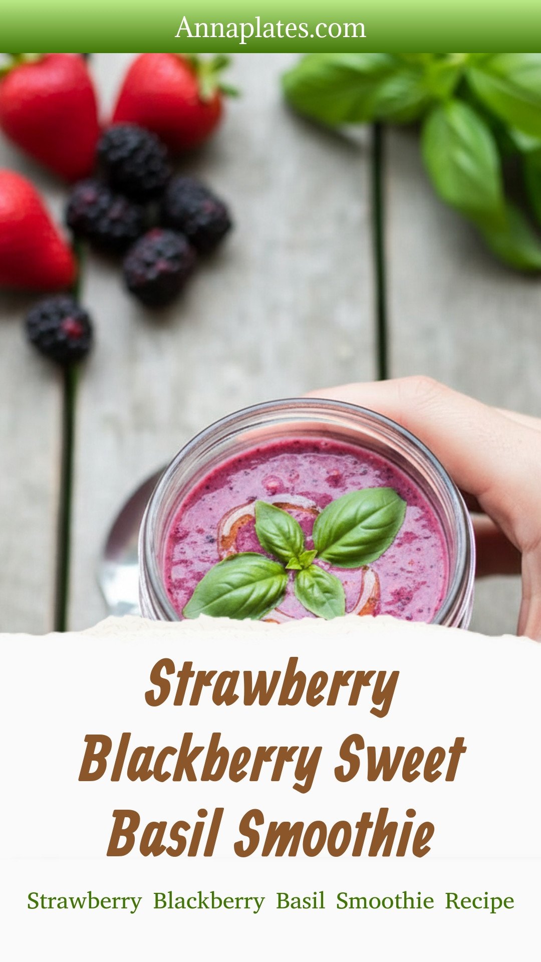 Strawberry Blackberry Sweet Basil Smoothie