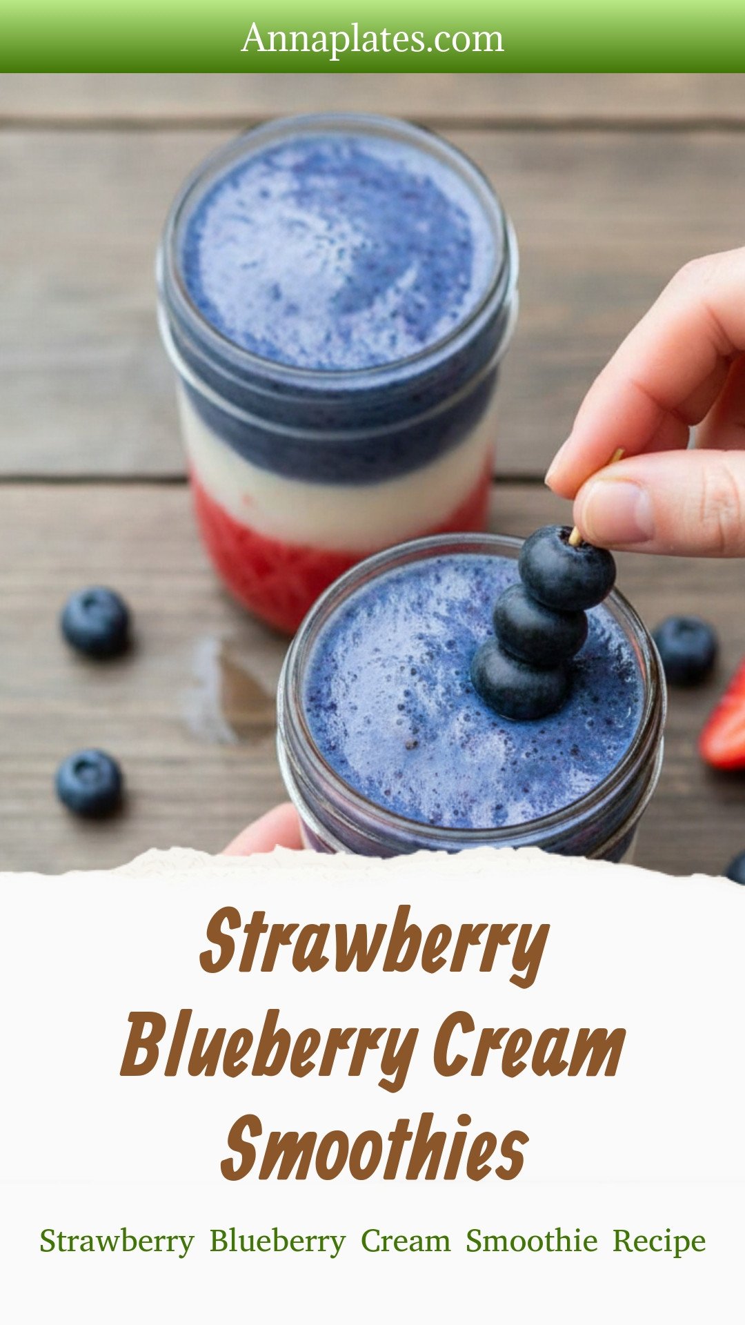 Strawberry Blueberry Cream Smoothies