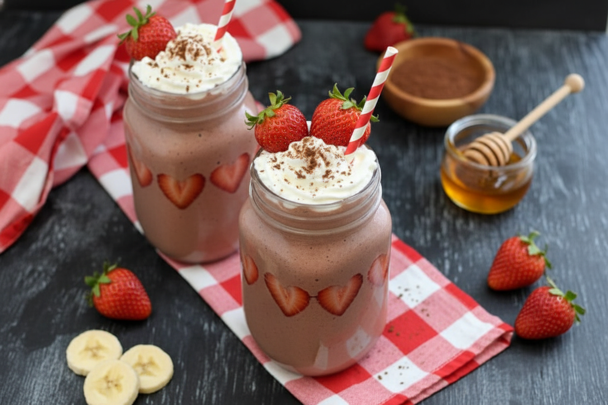 Strawberry Chocolate Sweetheart Smoothie - The Schmidty Wife