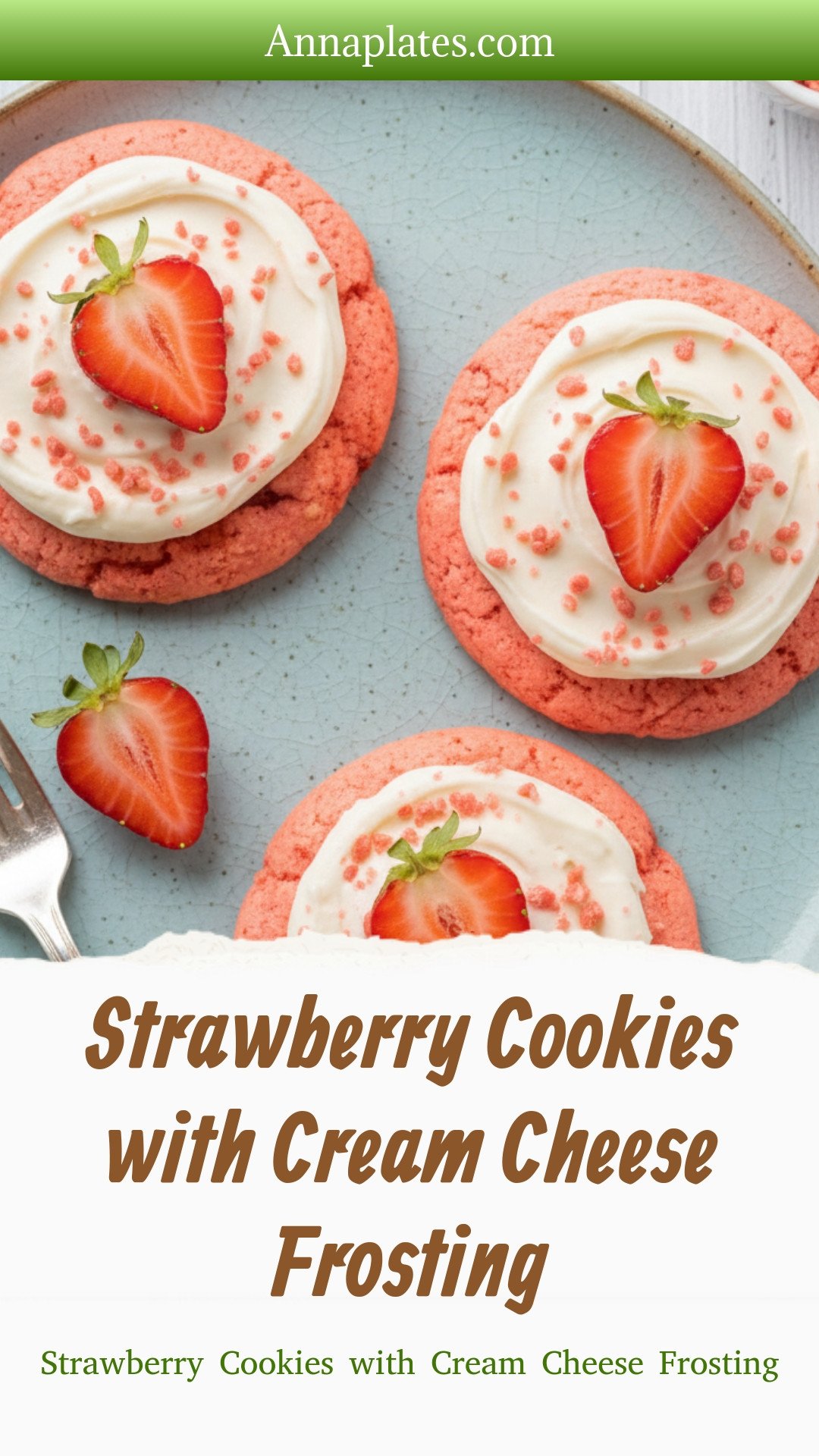 Strawberry Cookies with Cream Cheese Frosting