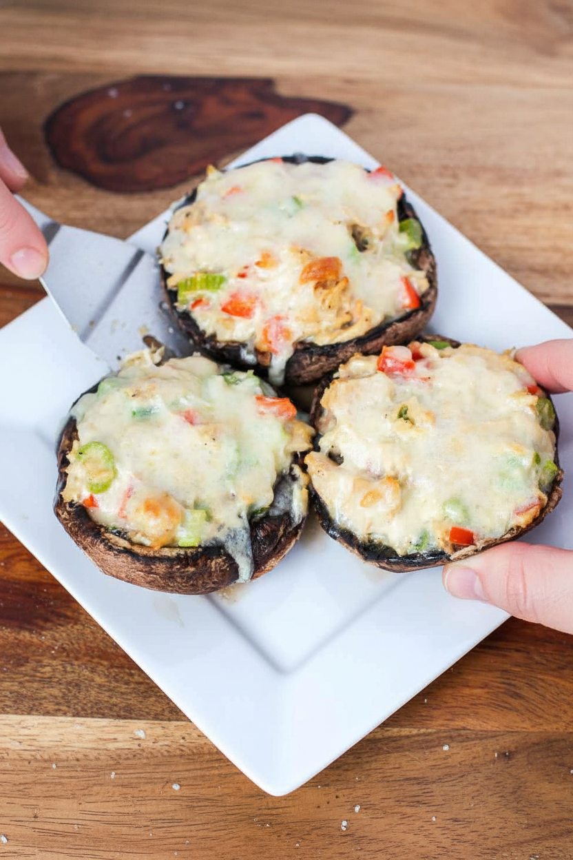 White Albacore Tuna Stuffed Portabella Mushrooms