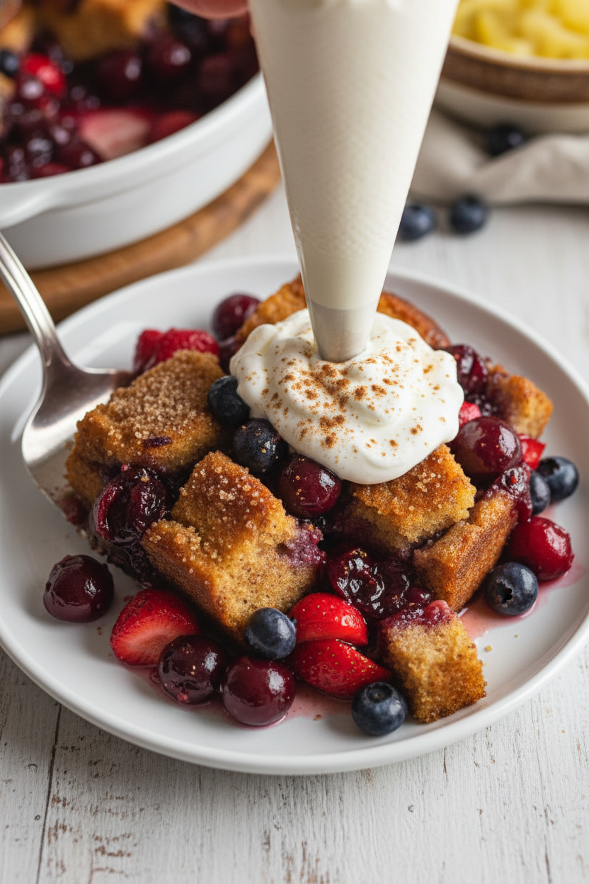 Summer Berry Cinnamon Bread Pudding