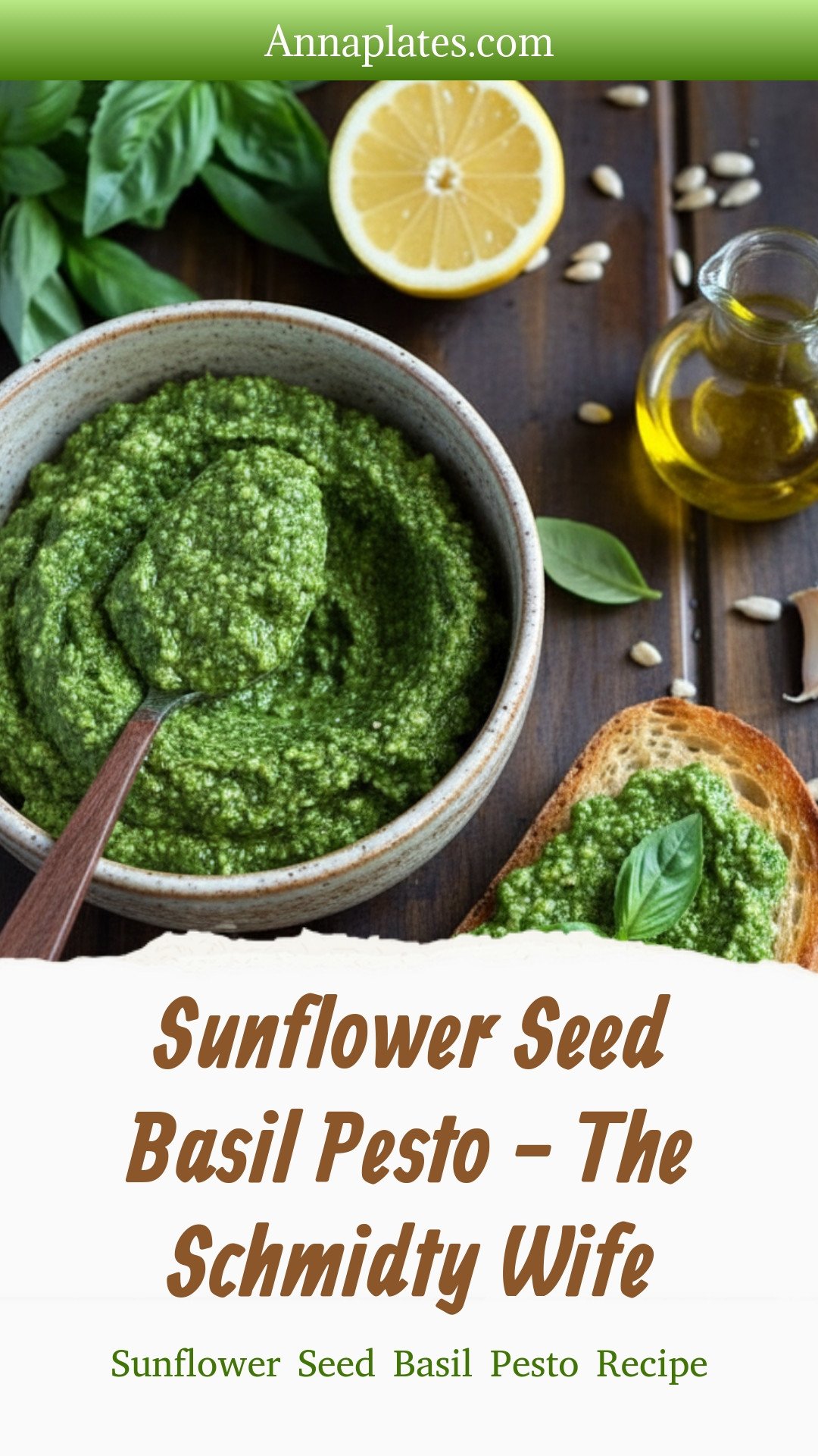 Sunflower Seed Basil Pesto - The Schmidty Wife