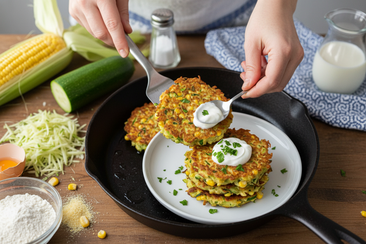 Sweet Corn and Zucchini Fritters Recipe