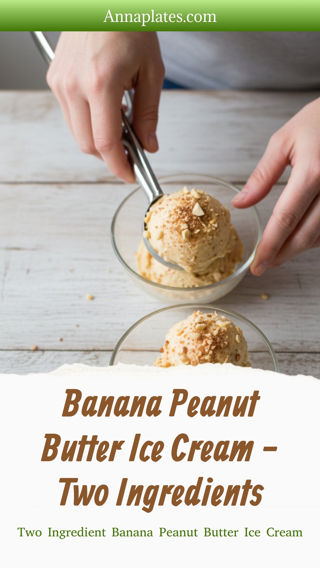 Banana Peanut Butter Ice Cream - Two Ingredients