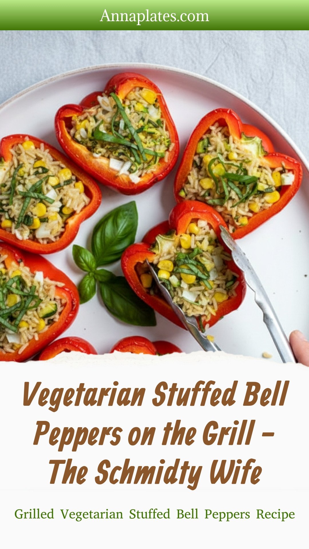 Vegetarian Stuffed Bell Peppers on the Grill - The Schmidty Wife