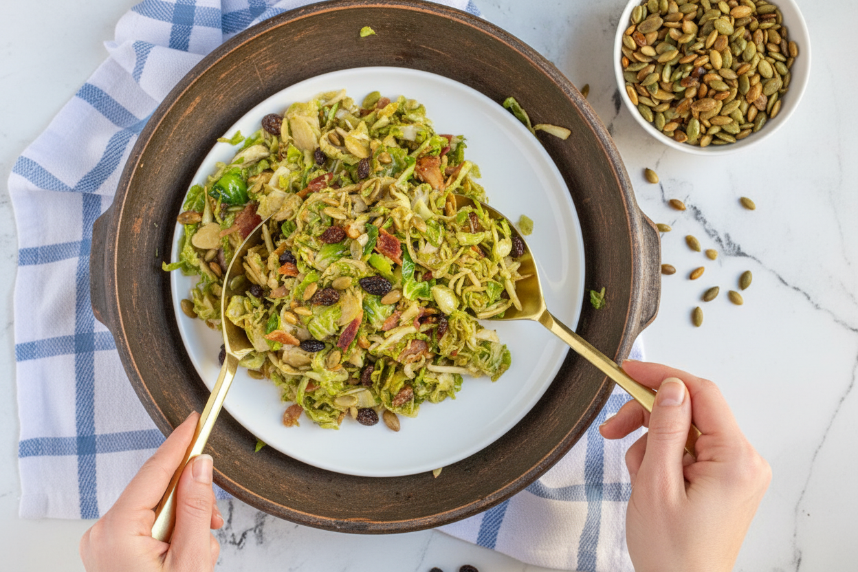 Warm Balsamic Brussel Sprout Salad - The Schmidty Wife