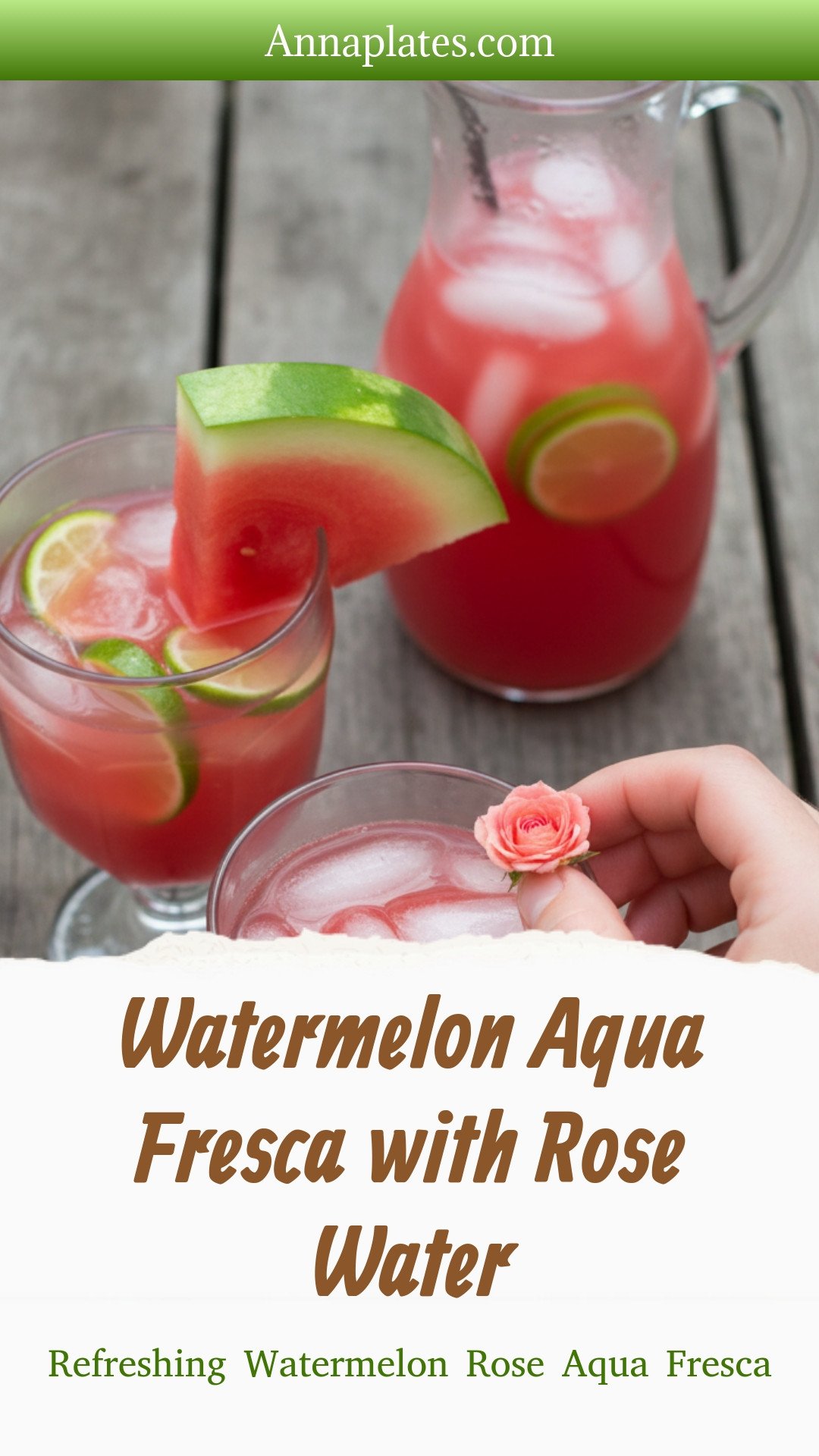 Watermelon Aqua Fresca with Rose Water