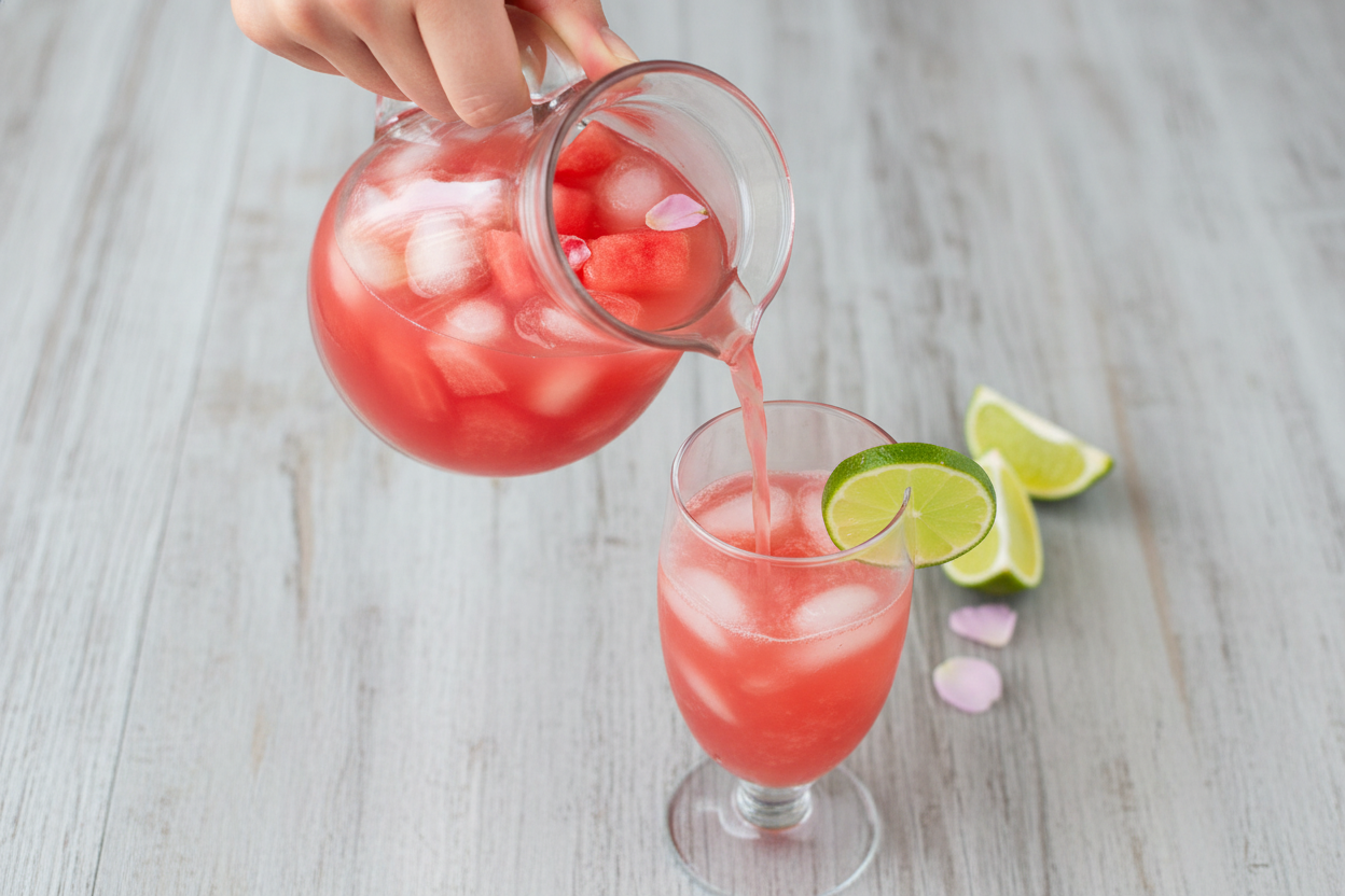 Watermelon Aqua Fresca with Rose Water