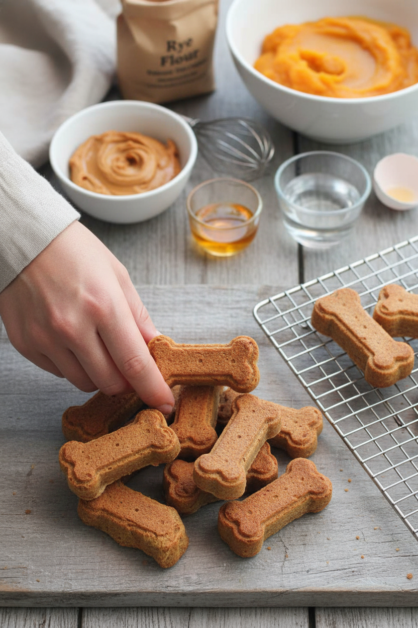 Wheat-free Pumpkin Peanut Butter Dog Treats