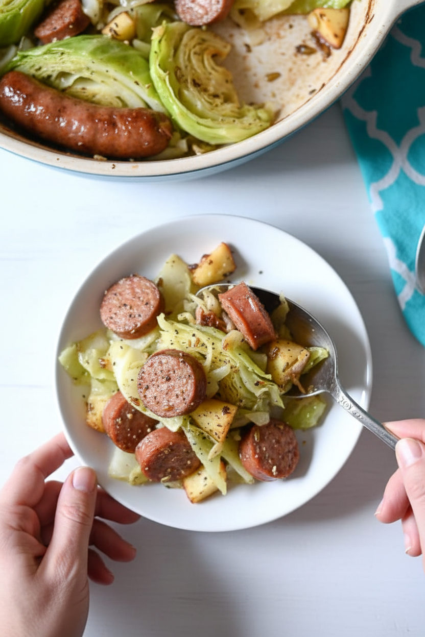 Whole 30 Roasted Cabbage with Chicken Sausage - The Schmidty Wife