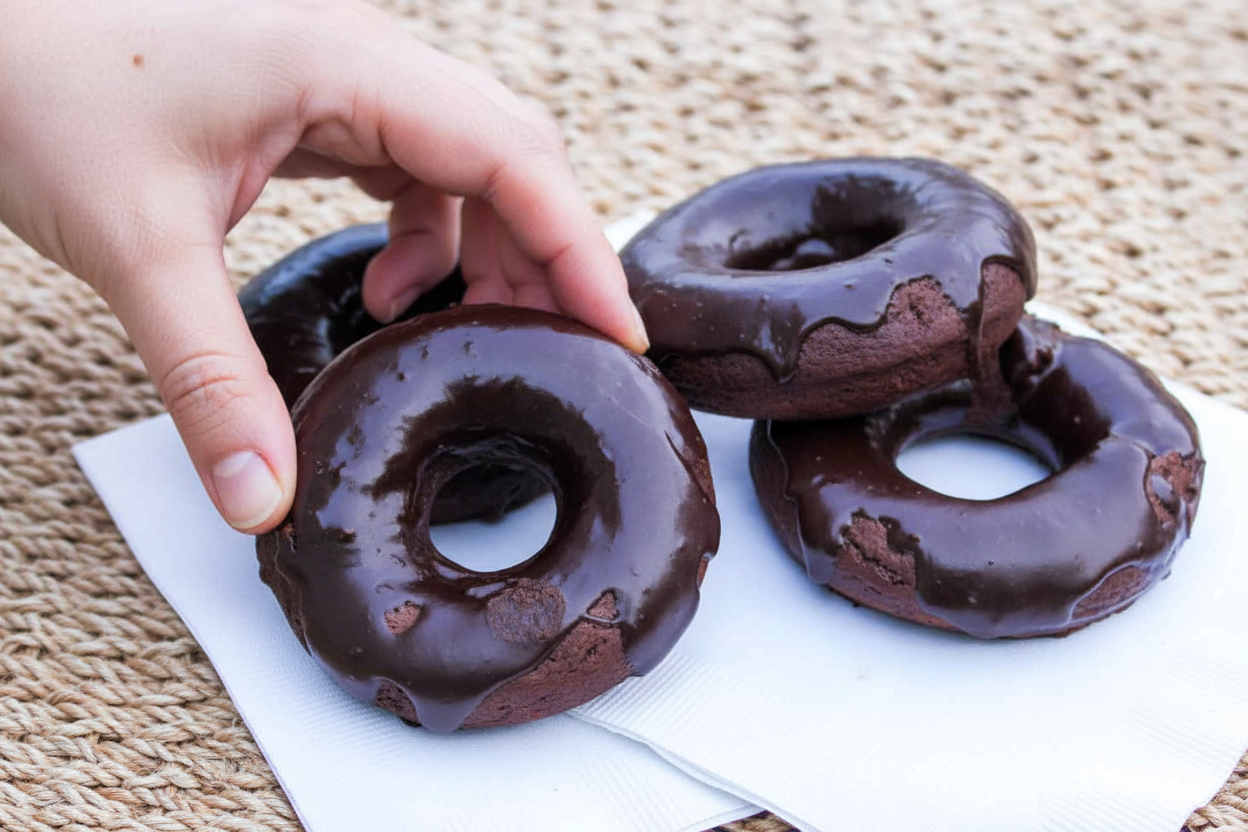 Chocolate Rum Donuts with Chocolate Rum Ganache Glaze
