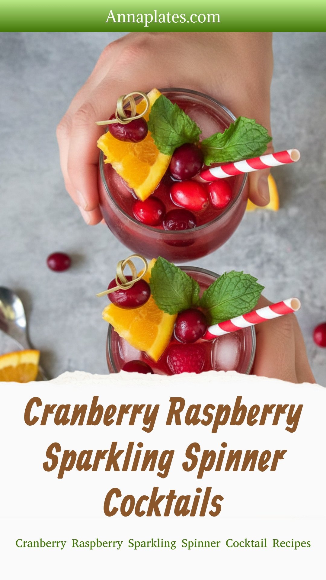 Cranberry Raspberry Sparkling Spinner Cocktails