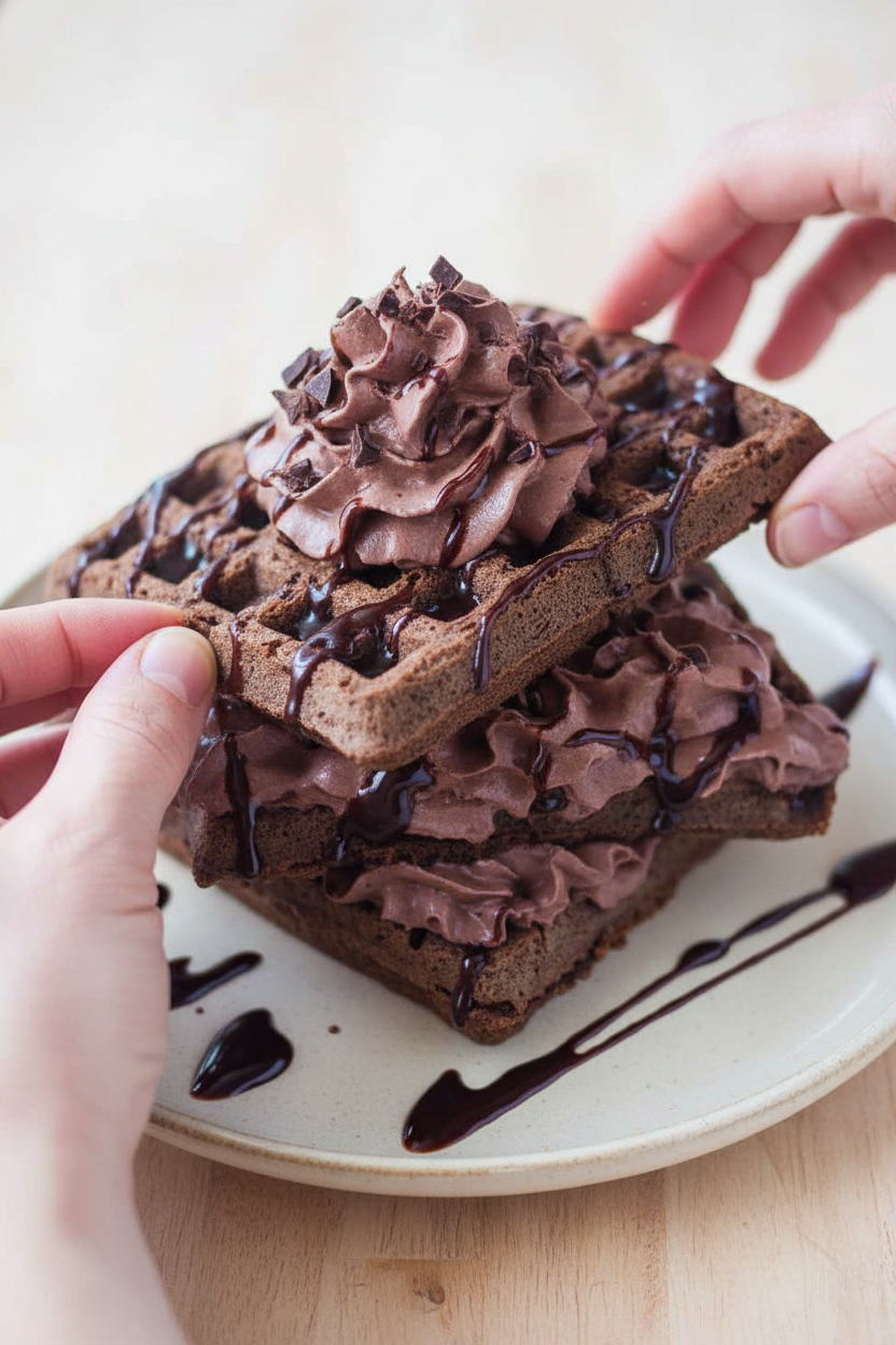 Dark Chocolate Mocha Wafflesrn