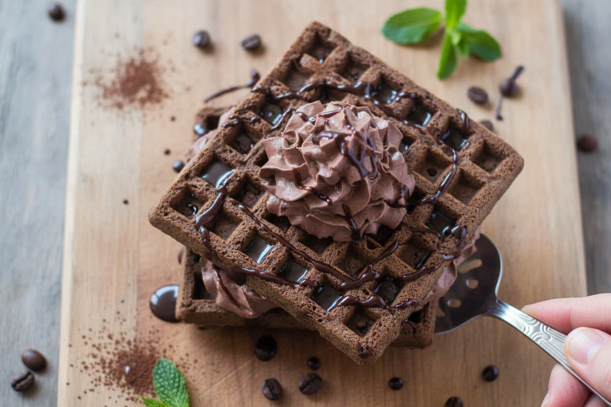 Dark Chocolate Mocha Wafflesrn