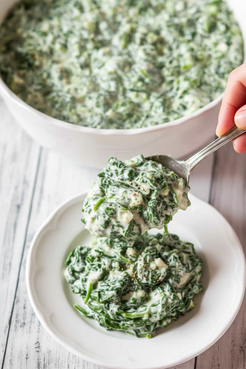 Easy Cheesy Creamed Spinach 