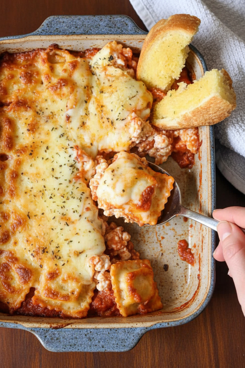Cheesy Ravioli Casserole