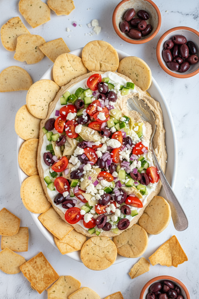 Easy Greek Layer Dip - The Schmidty Wife