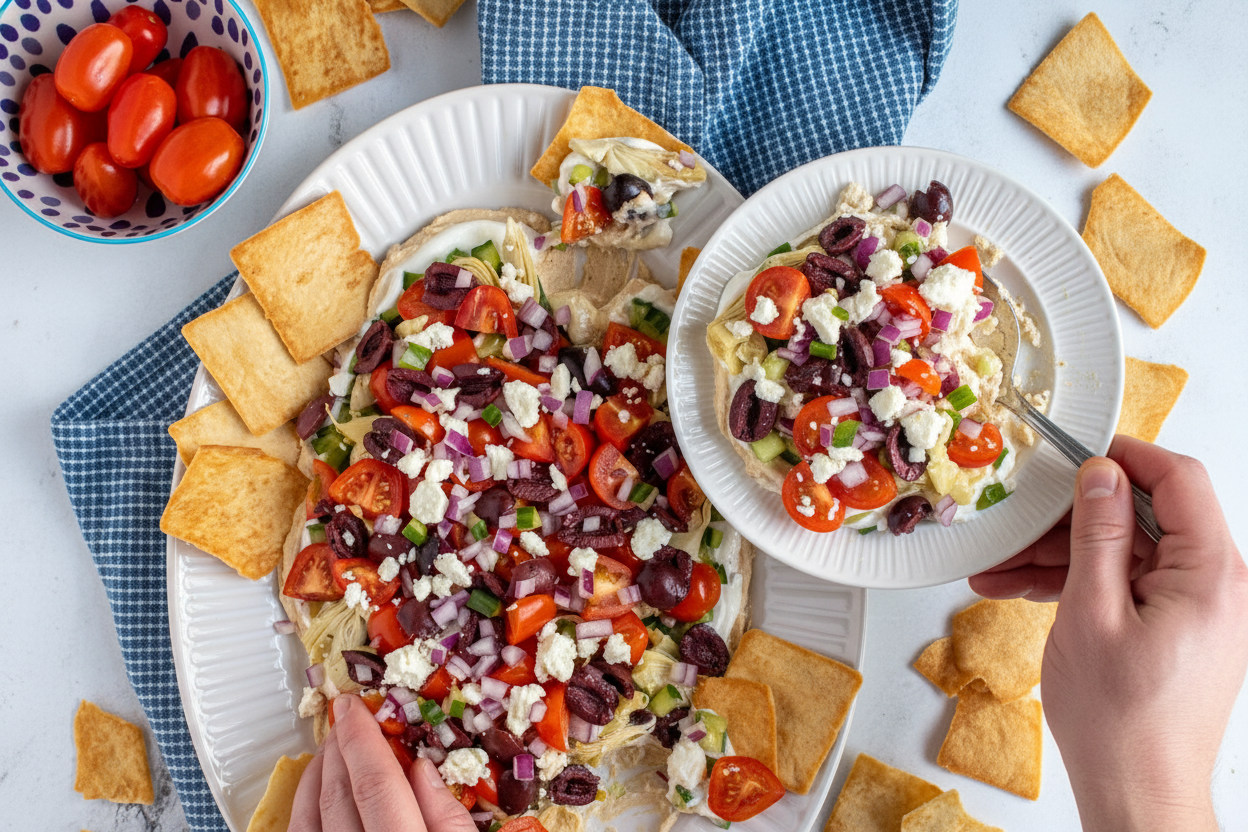 Easy Greek Layer Dip - The Schmidty Wife