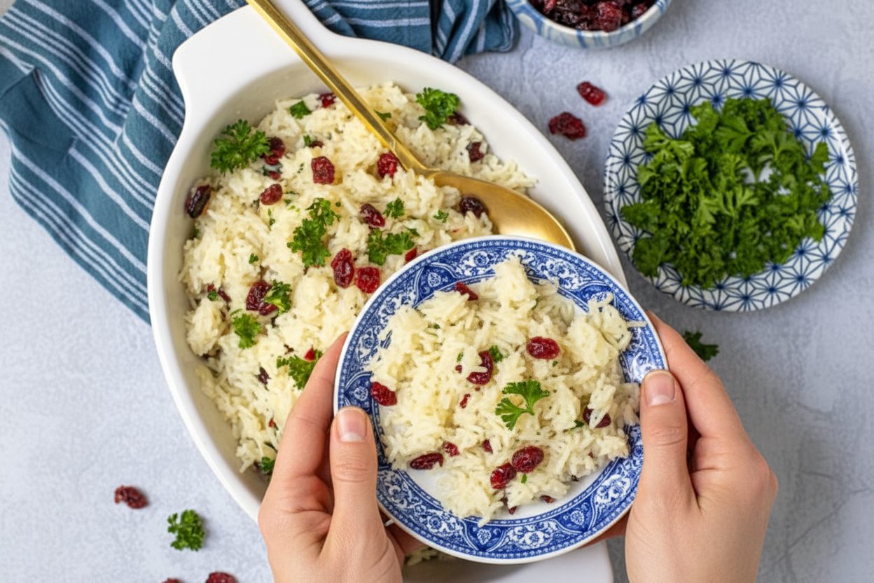 Easy Rice Pilaf with Dried Cranberries - The Schmidty Wife