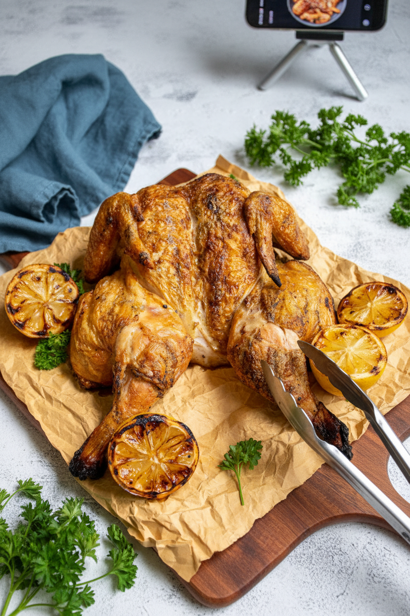 Grilled Spatchcocked Chicken (Spatchcocking Video) - The Schmidty Wife