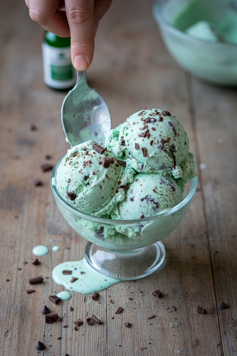 Homemade Mint Chocolate Chip Ice Cream - The Schmidty Wife