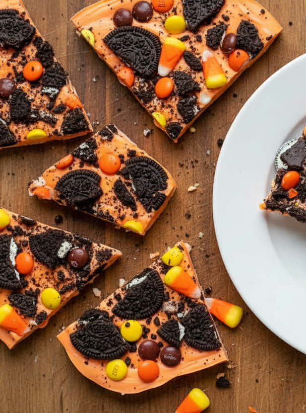 Oreo Candy Corn Halloween Bark
